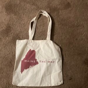 Maine The Way Pink Graphic Canvas Tote Bag